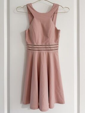 Speechless Dusty Rose Illusion Waist Skater Dress NWOT